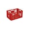 Euronorm-Stapelbehälter,HxLxB 320x600x400mm,63l,PP,rot,Wände durchbrochen