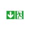Fluchtwegschild, Notausgang links, Pfeil links abwärts, Aufkleber, Folie