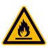 Warnschild, Warnung v. feuergefährlichen Stoffen, Wandschild, Alu