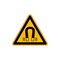 Warnschild, Warnung v. magnetischem Feld, Aufkleber, Folie, HxB 200x200mm