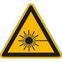 Warnschild, Warnung v. Laserstrahl, Aufkleber, Folie, HxB 25x25mm
