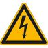 Warnschild, Warnung v. elektr. Spannung, Wandschild, Alu, HxB 400x400mm
