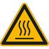 Warnschild, Warnung v. heißer Oberfläche, Aufkleber, Folie, HxB 50x50mm