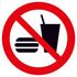Verbotsschild,Essen u. Trinken verboten,Wandschild,Alu,Standard,Ø 315mm