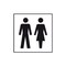 Türschild, WC Damen/Herren, Folie, selbstklebend, HxB 150x150mm