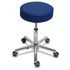 Hocker, Sitz H 460-590mm, Sitz Kunstleder skyblau, Gestell Alu, Rollen