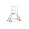 Podesttreppe, fahrbar, Podest H 0, 96m, 2x4 Stufe(n), 60° Neigung, Alu