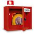 Defibrillator-Wandschrank, leer, HxBxT 490x400x220mm, Drehriegel, Stahl
