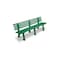 Parkbank,HxBxT 740x2000x380mm,9 Latten,PVC-Leisten-Sitz grün,Sitz H 440mm