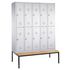 Sitzbankschrank,HxBxT 2090x1480x815mm,Korpus RAL7035,Front RAL7035