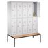 Sitzbankschrank,HxBxT 2090x1480x815mm,Korpus RAL7035,Front RAL7035