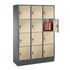 Schließfachschrank,HxBxT 1800x900x500mm,Korpus RAL7021,Front Donau-Ahorn