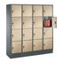 Schließfachschrank,HxBxT 1800x1200x500mm,Korpus RAL7021,Front Donau-Ahorn