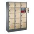 Schließfachschrank,HxBxT 1800x1200x500mm,Korpus RAL7021,Front Donau-Ahorn