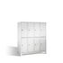 Abteilschrank,HxBxT 1850x1590x500mm,4x2 Abt.,Korpus RAL7035,Front RAL7035