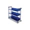 Ordnerwagen, Tragl. 150kg, 3 Etage(n), geneigt, m. Abrollrand