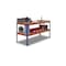 Werkbank,HxBxT 990x1536x773mm,Holzplatte,Tragl. 320kg,4-Fuß,blau/orange