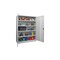 Schwerlast-Flügeltürenschrank,RAL7035,HxBxT 1950x1470x630mm,4xStahlboden