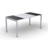 Schreibtisch, HxBxT 750x1800x800mm, Platte schwarz/weiß, rechteckig