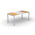 Schreibtisch, HxBxT 750x1800x800mm, Platte orange/weiß, rechteckig