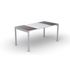 Schreibtisch,HxBxT 750x1800x800mm,Platte Wenge/weiß,rechteckig,4-Fuß weiß