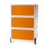 Rollcontainer, HxBxT 642x390x436mm, Korpus weiß, Front orange