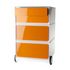 Rollcontainer, HxBxT 642x390x436mm, Korpus weiß, Front orange