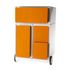 Rollcontainer,HxBxT 642x390x436mm,1 HR-Auszüge,Korpus weiß,Front orange