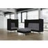 Highback Loungesofa, 3-Sitzer, schallabsorbierend, Stoff schwarz/grau
