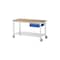 Werkbank, fahrbar, HxBxT 880x1500x700mm, Bucheplatte, Tragl. 450kg