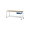 Werkbank, fahrbar, HxBxT 880x2000x700mm, Bucheplatte, Tragl. 450kg