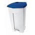 Abfallbehälter,1x120l,HxBxT 890x560x480mm,Korpus PE weiß,Deckel PE blau