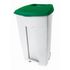 Abfallbehälter,1x120l,HxBxT 890x560x480mm,Korpus PE weiß,Deckel PE grün