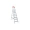 Alu-Stufenleiter,einseitig,7 Stufen,Stand H 1,435m,Holm L 2,147m,Alu