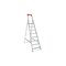 Alu-Stufenleiter, einseitig, 8 Stufen, Stand H 1, 65m, Holm L 2, 4m, Alu