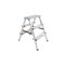 Alu-Doppelleiter, beidseitig, 2x3 Stufe(n), Podest H 0, 65m, Alu