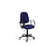 Bürodrehstuhl,Permanentkontakt-Mechanik,m. Armlehnen,Sitz Polyacryl blau