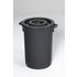 Abfallbehälter, 45l, HxØ 480x420mm, Korpus PE schwarz, Deckel PE schwarz
