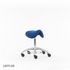 Sattelsitzhocker, Sitz H 510-650mm, Sitz Stoff blau, Gestell Alu, Rollen