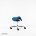 Sattelsitzhocker,Sitz H 470-580mm,Sattelsitz,Sitz Stoff blau,Gestell Alu