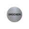 Türschild, Drücken, Alu, silber/schwarz, selbstklebend, Ø 70mm
