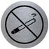 Türschild, Rauchen verboten, Alu, silber/schwarz, selbstklebend, Ø 70mm
