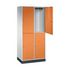 Großraum-Garderobenschrank,RAL7035/RAL2000,HxBxT 1950x820x500mm,2x2 Abt.