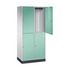 Großraum-Garderobenschrank,RAL7035/RAL6027,HxBxT 1950x820x500mm,2x2 Abt.