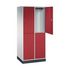 Großraum-Garderobenschrank,RAL7035/RAL3003,HxBxT 1950x820x600mm,2x2 Abt.