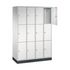 Schließfachschrank,RAL7035,HxBxT 1950x1220x500mm,4x3 Fächer,Zyl.-Schl.