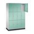 Schließfachschrank,RAL7035/RAL6027,HxBxT 1950x1220x500mm,4x3 Fächer