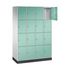 Schließfachschrank,RAL7035/RAL7021,HxBxT 1950x1220x500mm,4x4 Fächer