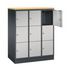 Schließfachschrank,HxBxT 1250x920x500mm,3x3 Fächer,Zyl.-Schl.,Sockel