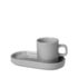 Espressotassen-Set, 2 Tassen, 2 Ablagen, Keramik, grau, 50ml je Tasse